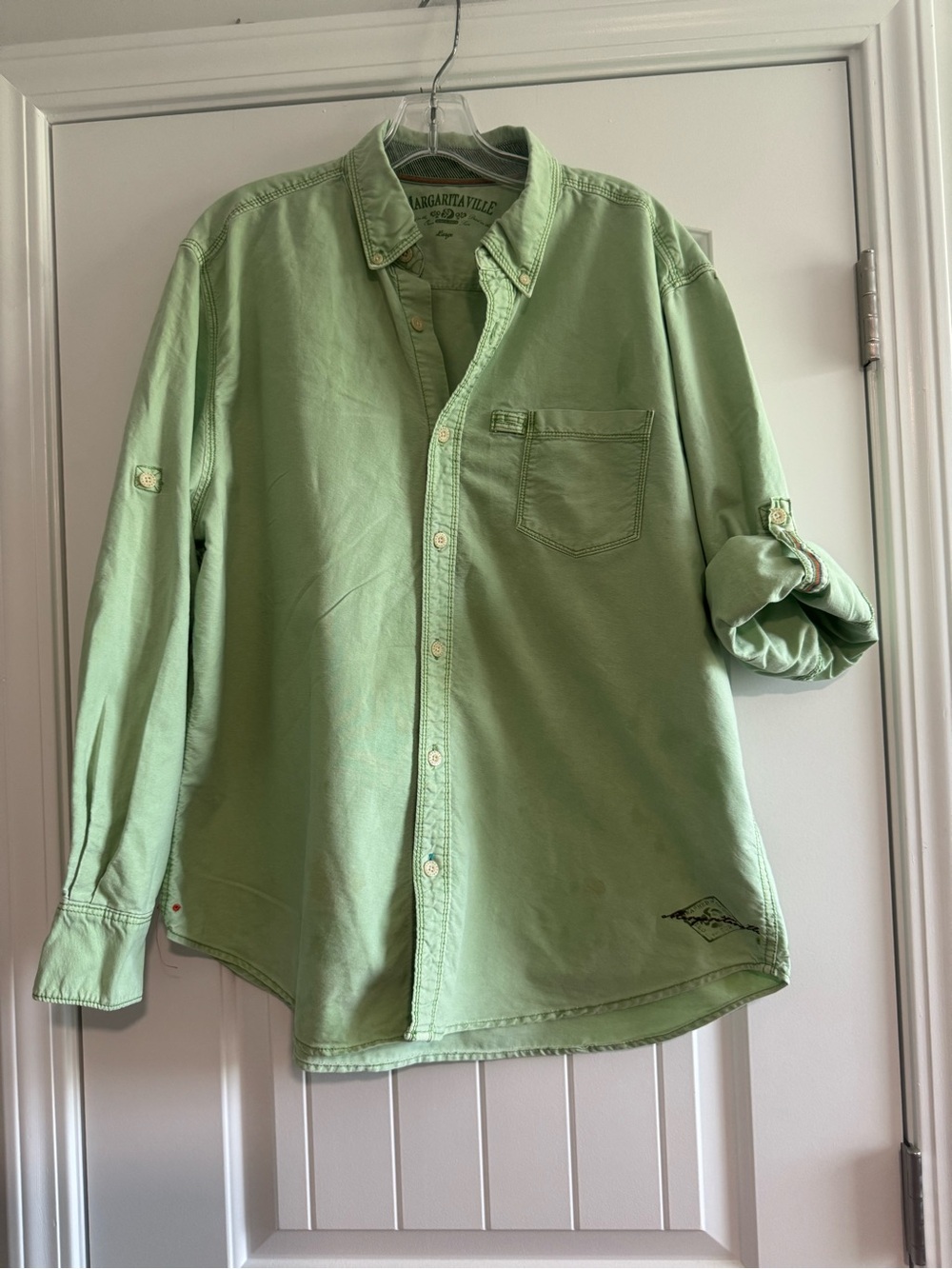Margaritaville Men's Mint Green Long-Sleeve Button-Down Shirt